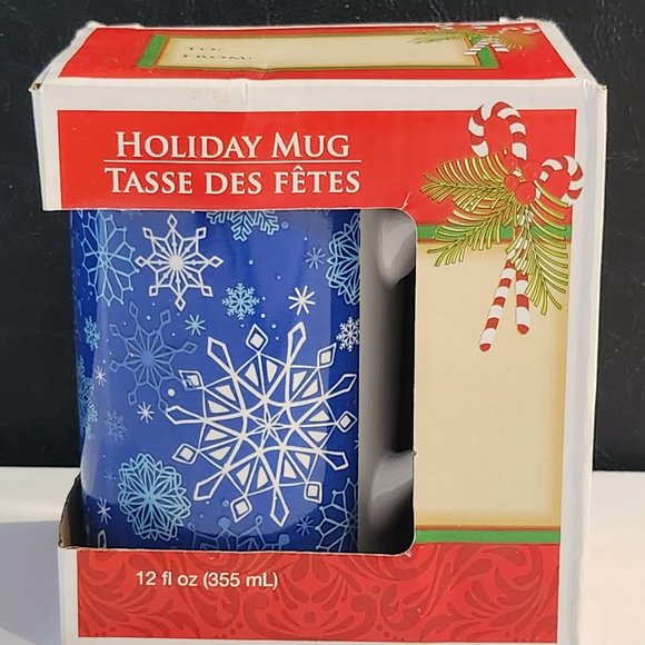 Royal Northfork Blue and White Snowflake Christmas Mug in Box 12 Ounce - Picture 1 of 6